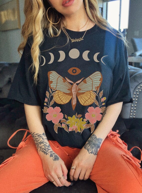 Luna Moth Witchy Stuff Cottagecore Clothing Gothic Moth Ashirt | Etsy