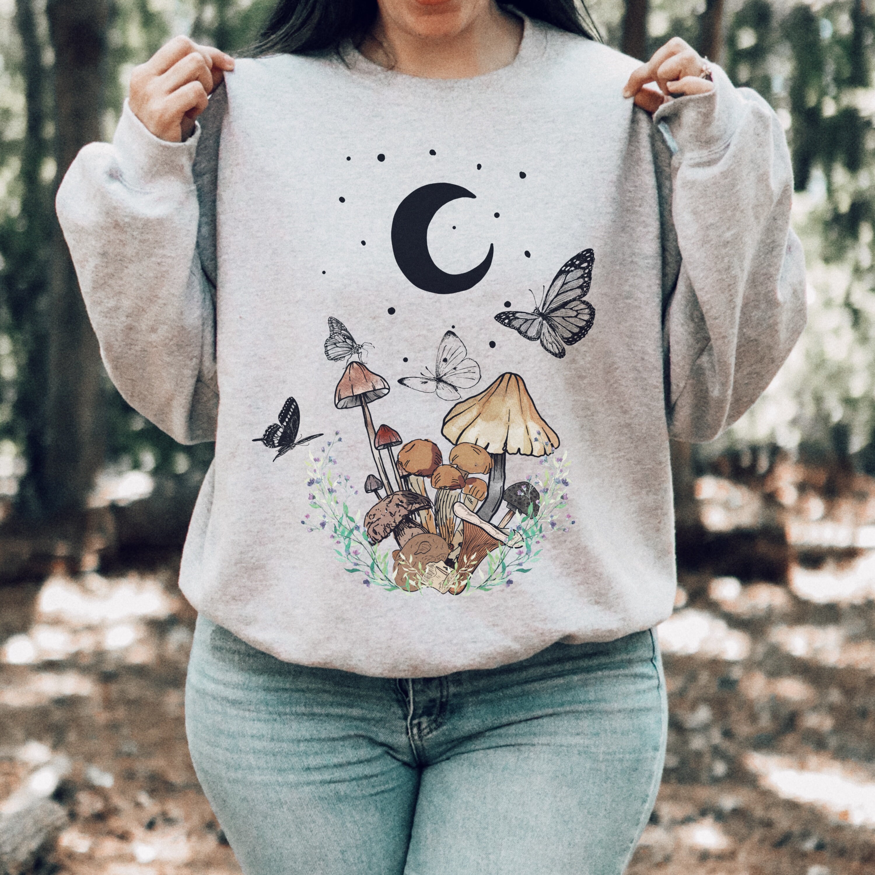 Magic Mushroom Oversized Sweatshirt Cottagecore Clothing
