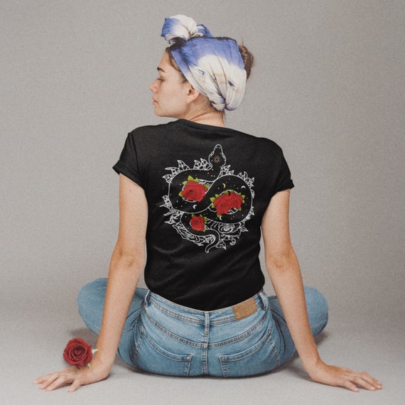 Witch Shirt Gypsystyle Clothing Snake T Shirt Spiritual Shirt Aesthetic Shirt Botanical Shirt Dark Academia Moon Shirt Celestial Shirt