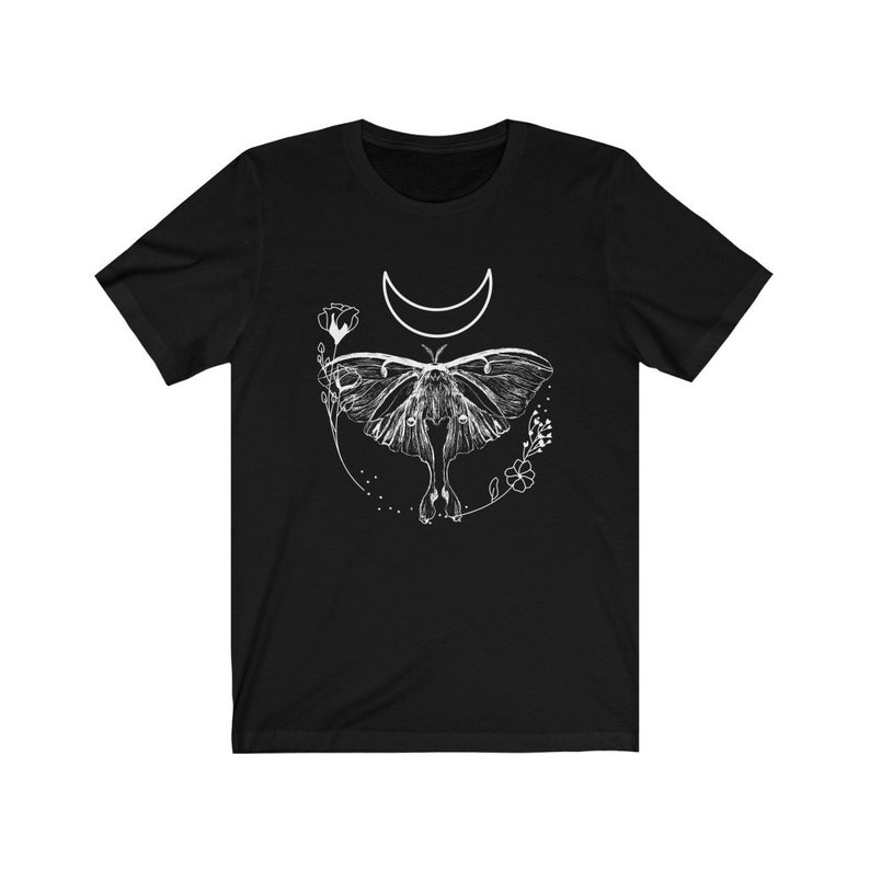 Luna Moth Dark Academia Goblincocore Moon Abbigliamento Botanical Shirt Withcy Abbigliamento Celestial Shirt Cottagecore Abbigliamento Witchy Things immagine 5
