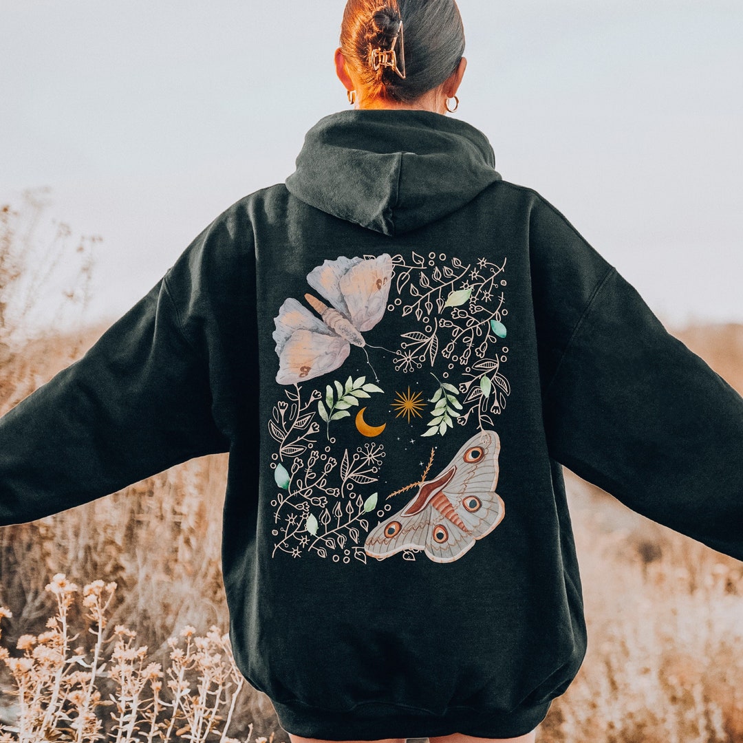 Moth Hoodie Cottage Core Fairy Goblincore Cottagecore Alt Clothing ...
