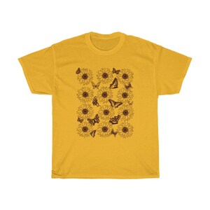 Sonnenblume Shirt Cottage Core Kleidung Gärten Shirt Save the Bees Plant Lady Earth Day Botanisches Shirt Bild 4