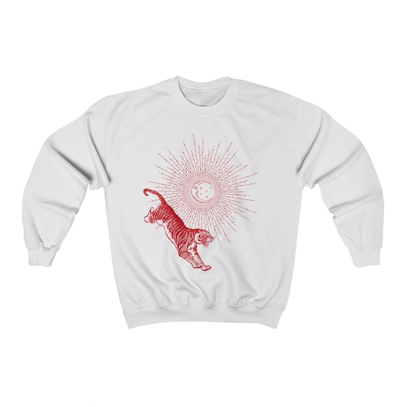 Aesthetic Sweatshirt Kawaii Clothes Edgy Clothes Trendy Sweatshirt Animal Sweatshirt Tiger T Shirt Vintage Oversized Sweatshirt y2k Clothing image 4