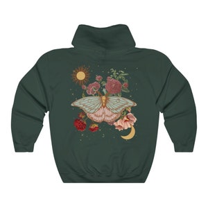 Fairycore clothing Goblincore Cottagecore Sweater Alt Clothing Alternative Clothing Cottagecore Clothing Luna Moth Trendy Oversized Hoodie image 4