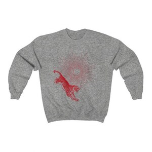 Aesthetic Sweatshirt Kawaii Clothes Edgy Clothes Trendy Sweatshirt Animal Sweatshirt Tiger T Shirt Vintage Oversized Sweatshirt y2k Clothing image 6