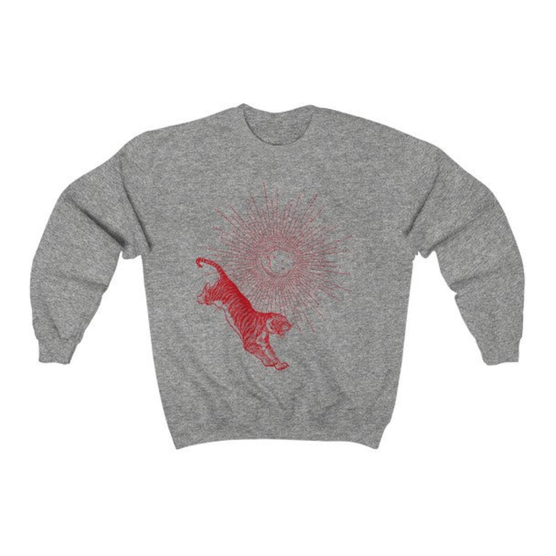 Aesthetic Sweatshirt Kawaii Clothes Edgy Clothes Trendy Sweatshirt Animal Sweatshirt Tiger T Shirt Vintage Oversized Sweatshirt y2k Clothing image 6