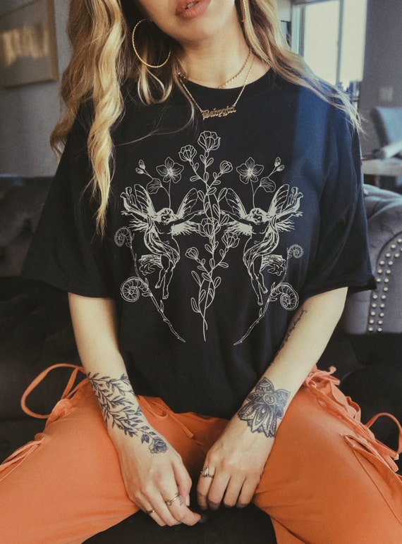 Fairycore Grunge Grunge Fairycore Mori KEi Fairy Shirt Fairycore Clothing Cottagecore Clothes Alt Clothing Dark Cottagecore Fairy Grunge