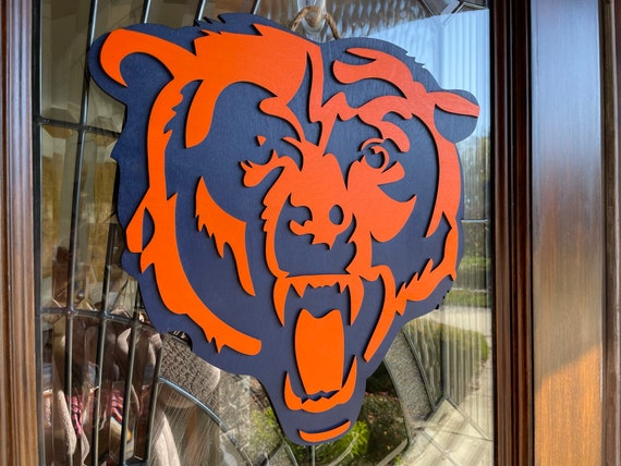 Chicago Bears Wood Sign: 3D Laser Cut NFL Door Hanger
