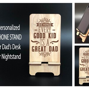 Customized Father&#39;s Day Gift  |  Dad Birthday Gift  |  Wooden Phone Stand  |  Personalized Docking Station