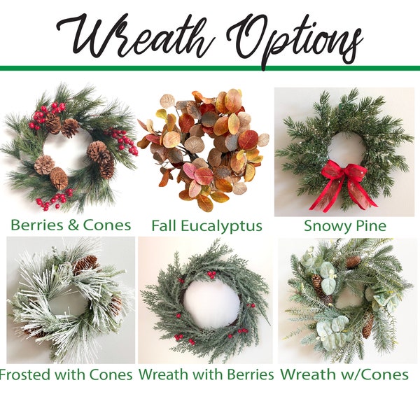 Fall Wreath  |  Christmas - Winter - Holiday Wreaths  |  Pine - Berries - Cones - Eucalyptus  |  Wreath Add-on for our Wood HOME Sign