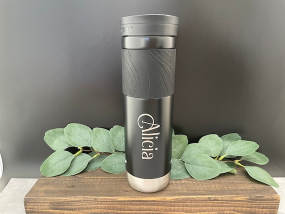 Vaso Contigo personalizado de 24 oz, acero inoxidable, grabado con láser, a  prueba de fugas, aislado al vacío, negro mate -  México