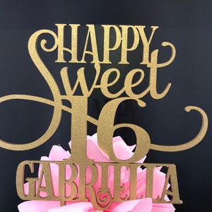 Personalized Sweet 16 Cake Topper: Acrylic Birthday Party Decoration