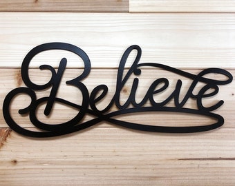 Believe Wall Sign Etsy