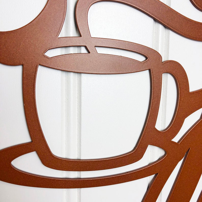 Coffee Cup Metal Wall Art Coffee Lover Gift Coffee Bar Metal Etsy