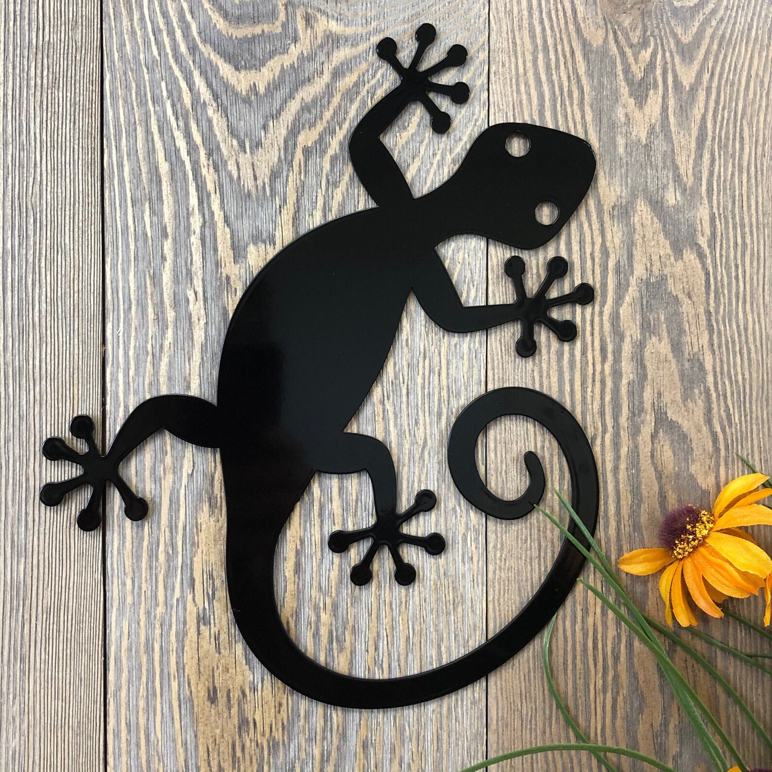 Arte de pared de Gecko Metal silueta caprichosa de Gecko | Etsy