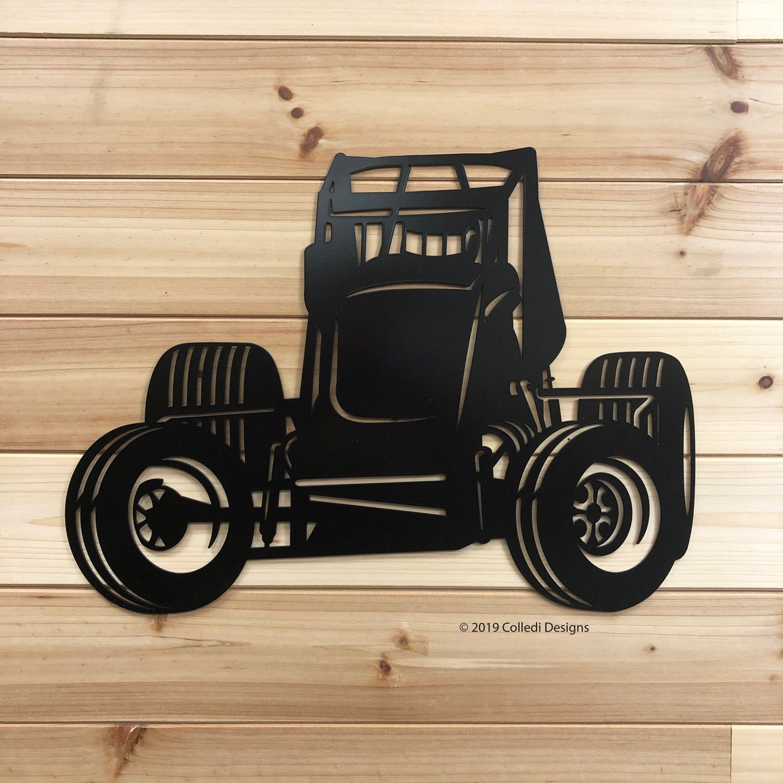 Sprint Car Metal Wall Art Race Car Metal Sign Wingless | Etsy