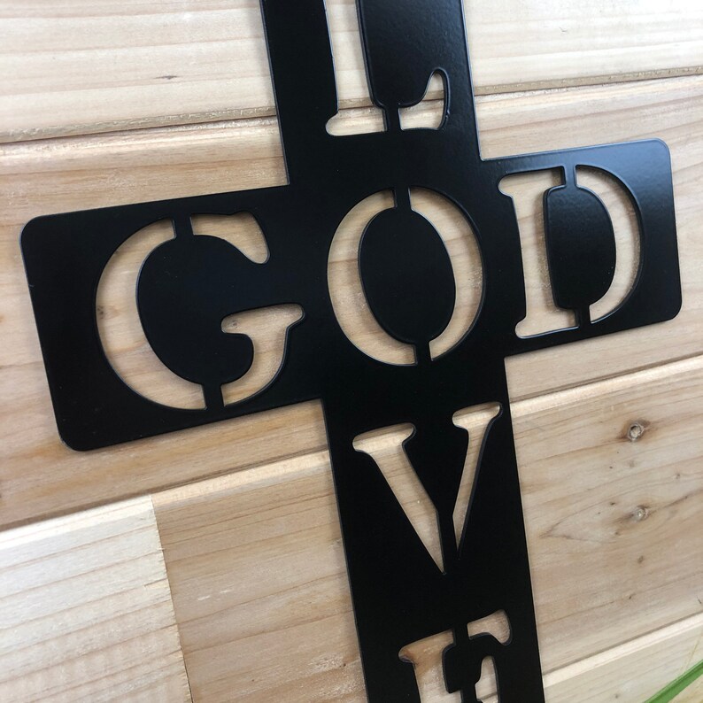 God Love Cross Metal Wall Art Religious Metal Art Religious Etsy
