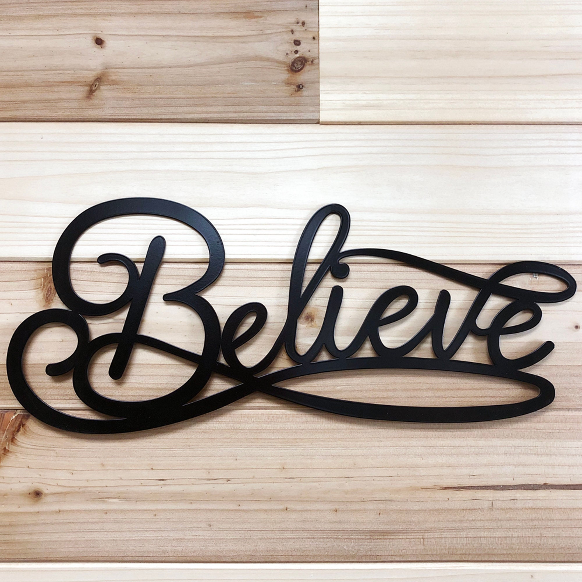 Believe Metal Wall Art Christian Metal Art Believe Word Etsy