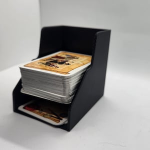 Premium Board Game Card Organizer with Tiered Shelf – Large Capacity Deck & Discard Holder for Tabletop Games