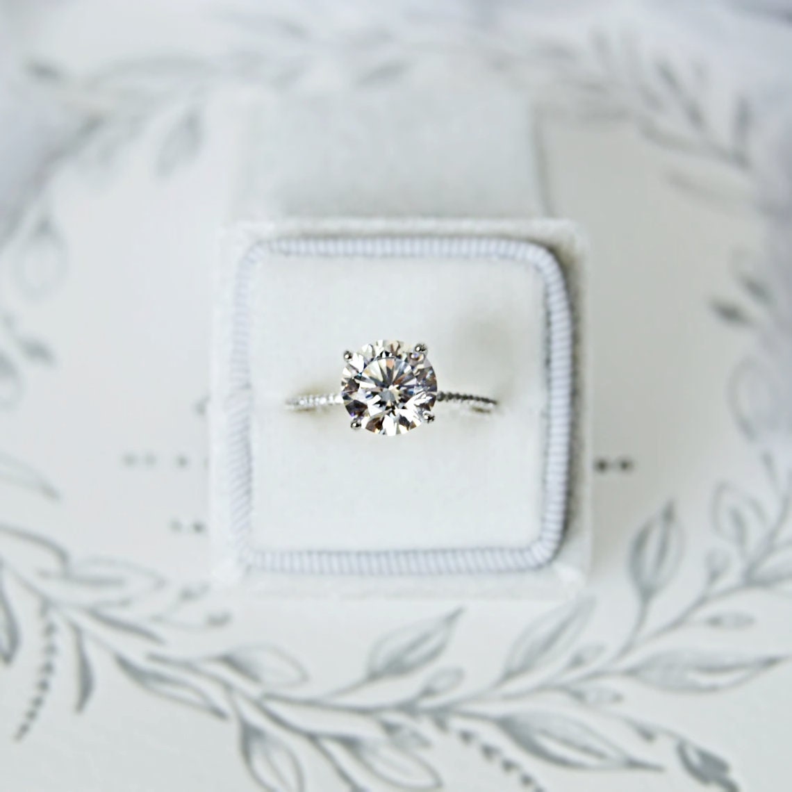 Hailey: 3 Carat Round Cut Solitaire CZ & Sterling Silver or - Etsy