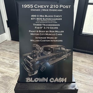 Laser Engraved Car Show Display Sign | Aluminum car show sign | Multiple colors avbailable
