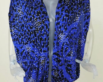 vintage tiger cocoon jacket cape pop art glitter batwing layer