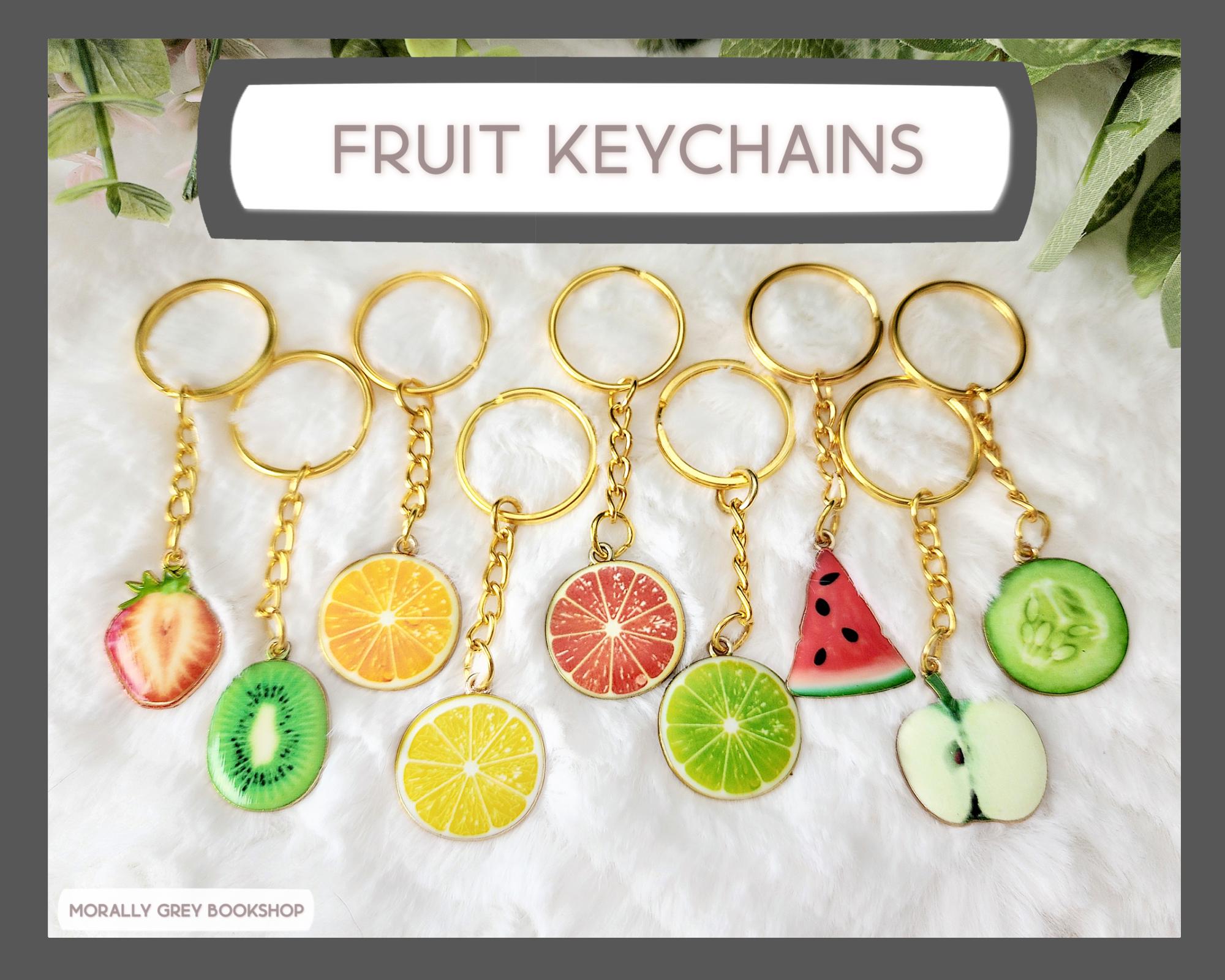 Fruit Keychain, Fruit Charm, Fruit Slice, Zipper Pull, Gift for Sister ...