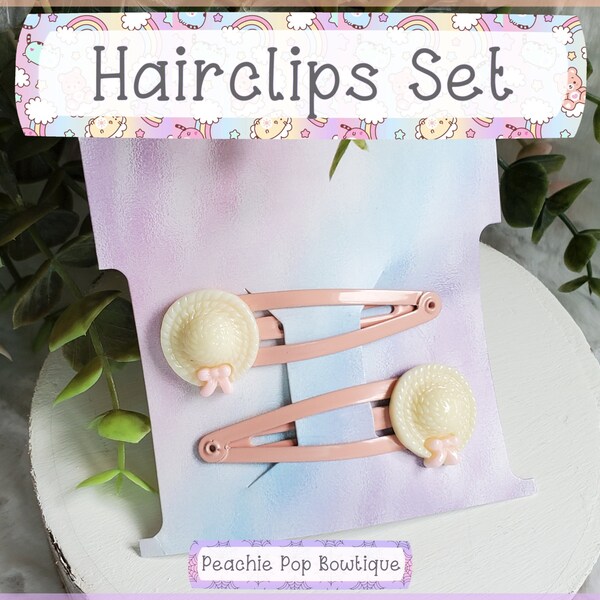 Pastel Hair Clips, Spring Hair Clips, Easter Hair Clips, Fairy Kei, Easter Hat, Lolita Fashion, Stocking Stuffer, Birthday Gift, For Girls