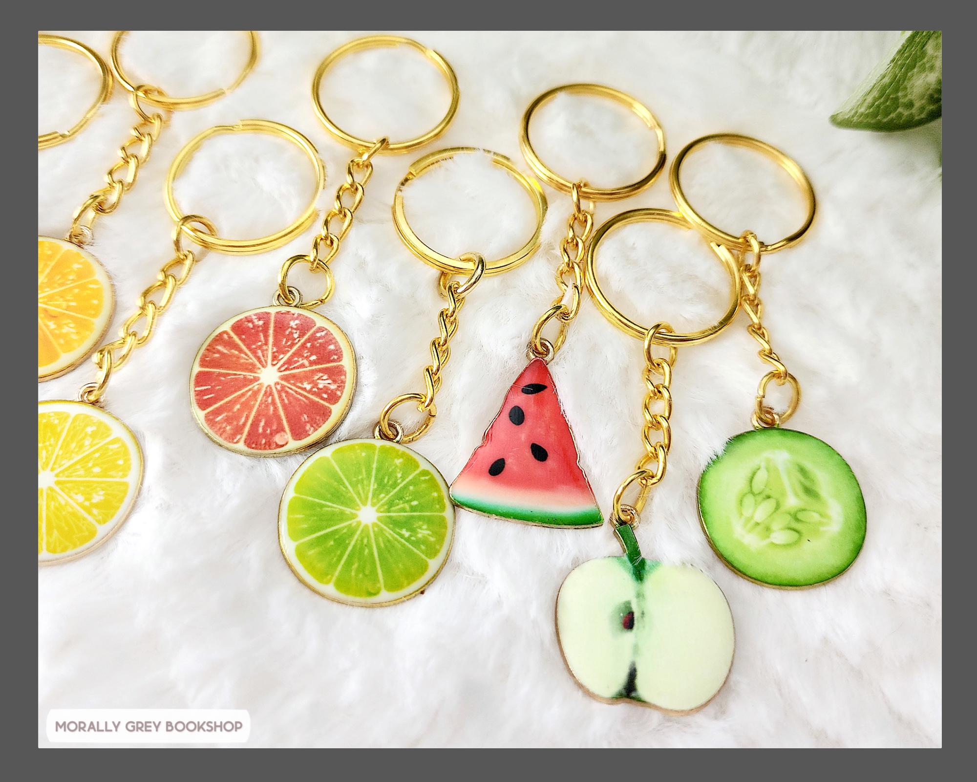 Fruit Keychain, Fruit Charm, Fruit Slice, Zipper Pull, Gift for Sister ...