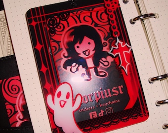 pink and black gothic ghoulish ghost photocard holder