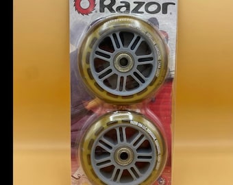 Razor Scooter 2009 Replacement Wheels Set with Bearings Clear 134932-CL 2 NEW.