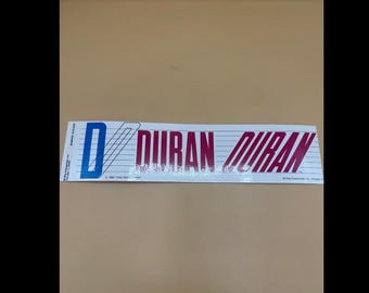 Vintage 1984 Duran Duran Pop Rock Band Bumper Sticker Decal Bi-Rite NOS