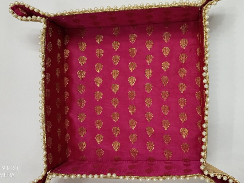 Brocade *Discounted Price* Foldable Indian Multi PurposeTray|Basket|Nuts|Mithai Box|Bhaji box|Hindu Wedding|Punjabi wedding|Wedding utility