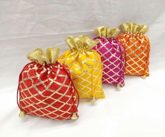 Potli Bags 97gotapatti Banglori Silk Bulk Bag dry Fruit Potli wedding mehendi haldi Favor bollywoodparty housewarming navratri Return Gift Etsy