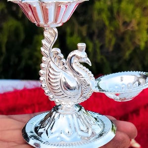 10x Bulk German Silver Diyas Return Gifts-Desi Favors/Pooja Item/SouthIndianHindu Wedding favor-Diwali Festival Religious Gift/Temple Decor