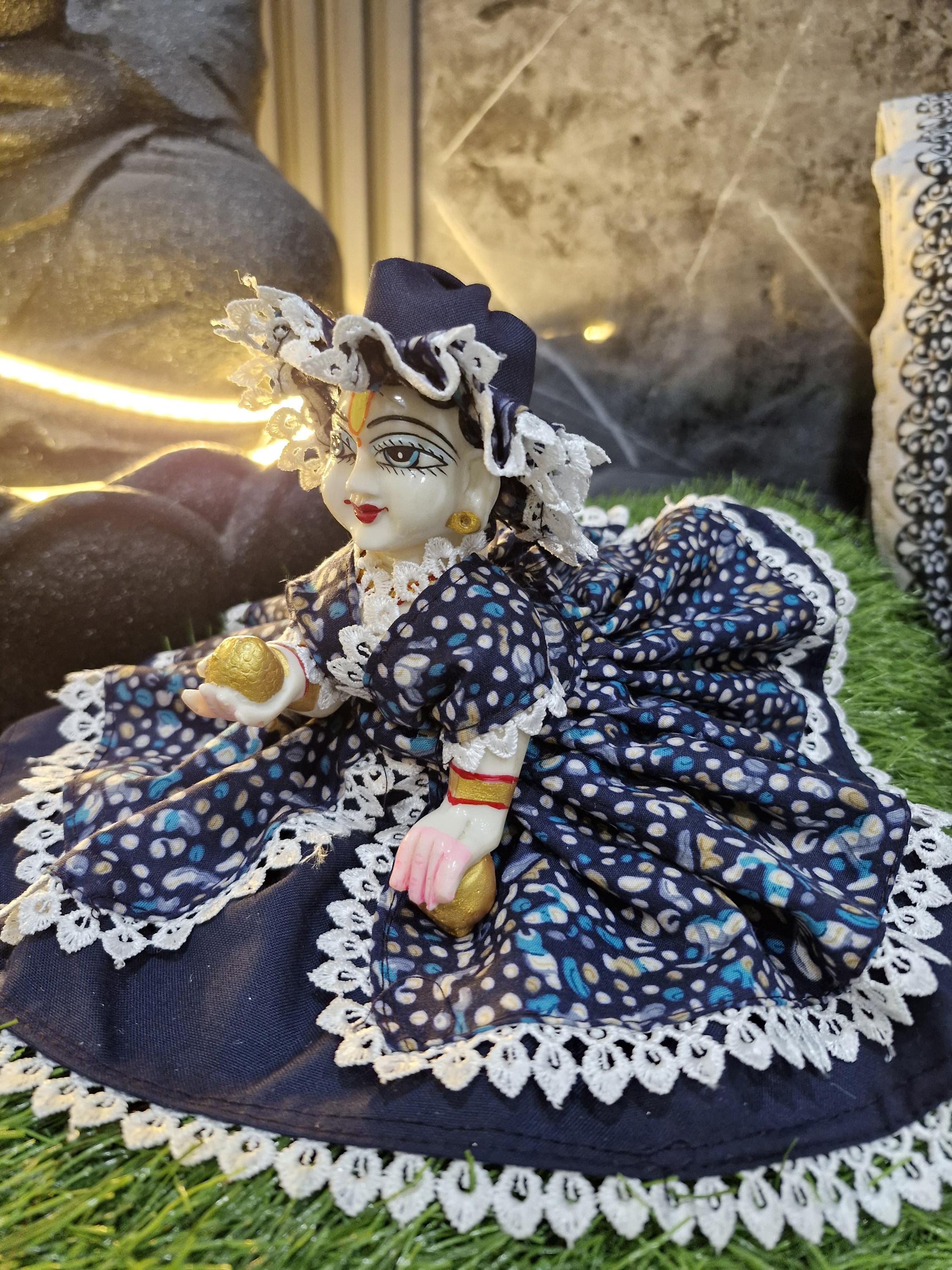 Ladoo Gopal Summer Cotton Dress With Cap-janamashtami