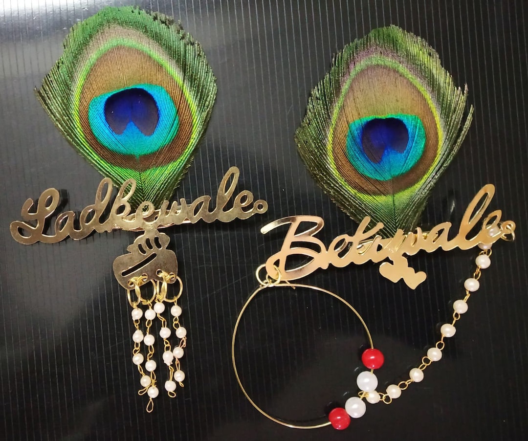 Peacock Feather Groom Side Brooch Buy 100x BETIWALE LADKEWALE Peacock  Feather Wedding Brooches Brides Groom Side-peacock Feather Safety  Pins-mehendi