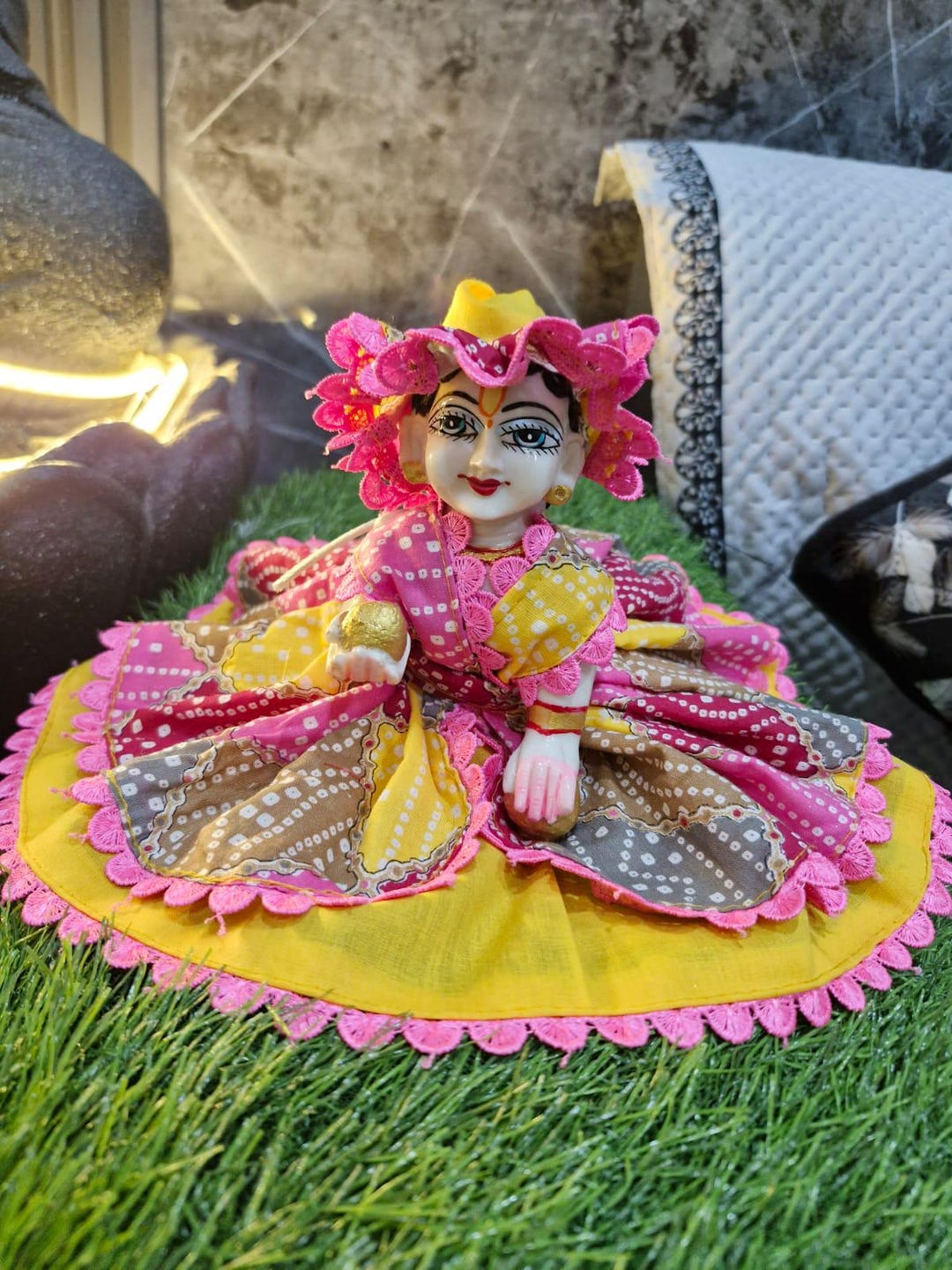 Laddu Gopal Dress Cotton Summer Night Suit for Krishna Idol
