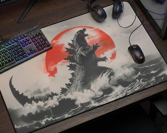 Alfombrilla de escritorio Godzilla, alfombrilla de ratón grande, accesorio de escritorio para videojuegos, protector de escritorio antideslizante, papel secante, decoración de escritorio de oficina