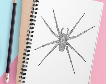 Spider Sketch Spiral Notebook - Ruled Line