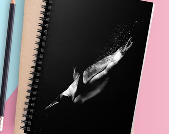 Black and White Penguin Photo Spiral Notebook - Ruled Line