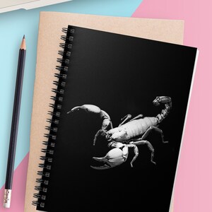 Black And White Scorpion Photo Spiral Notebook - Ruled Line