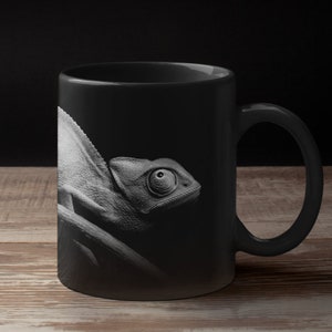 Black and White Chameleon Photo Coffee Mug