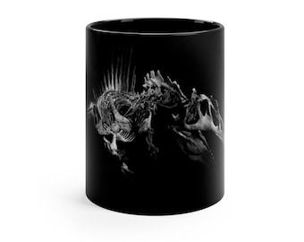 Spinosaurus Skeleton on Black Mug