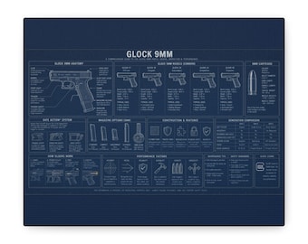 Glock 9 mm Blueprint Matte Canvas