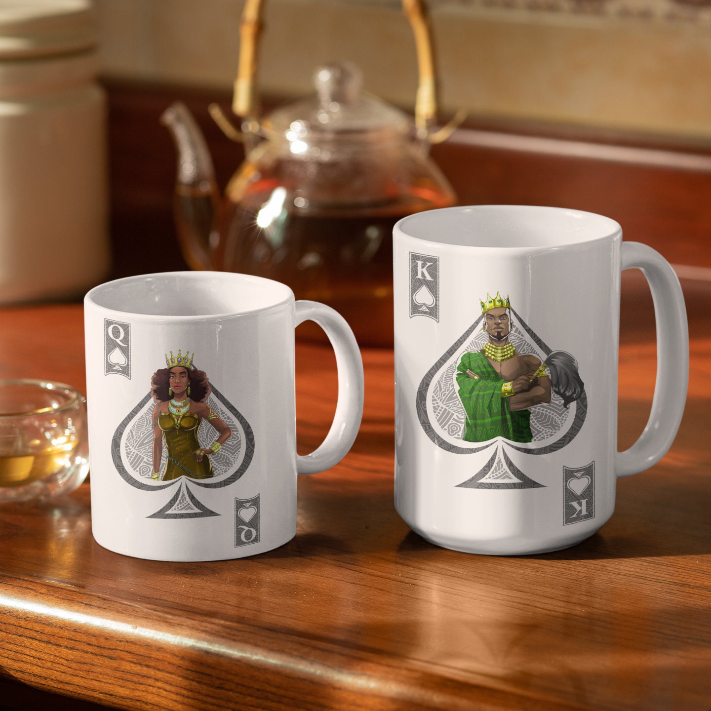 Black King & Queen of Spades Coffee Mug for Couples Etsy