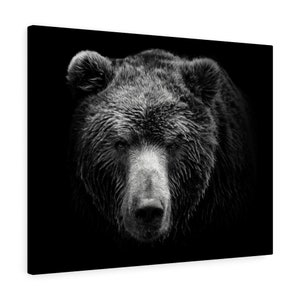 Black & White Grizzly Bear Canvas Print