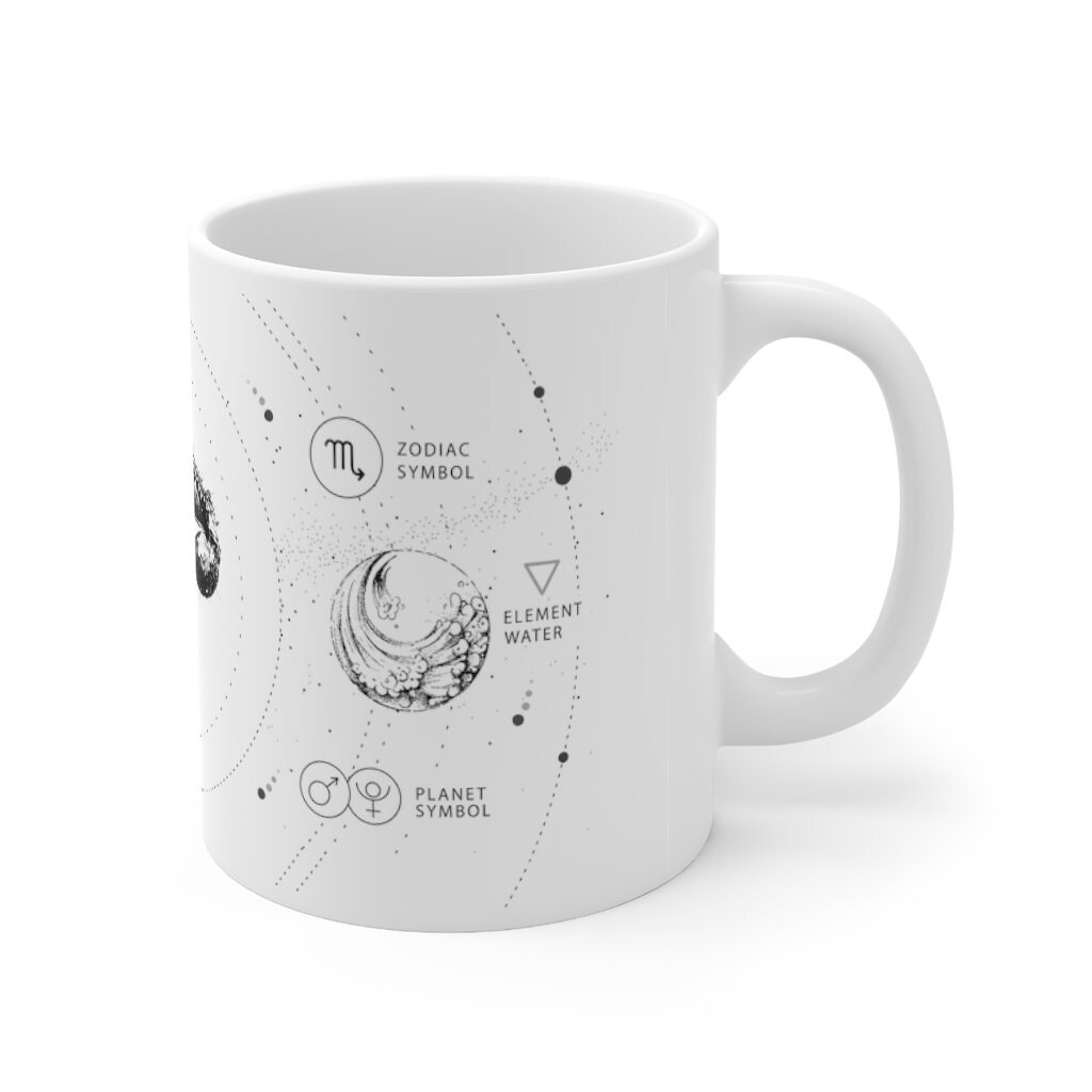 Tazza Scorpione Oroscopo 300 Ml – Ceramica Bianca Per Microonde E Lavastoviglie Gift Base