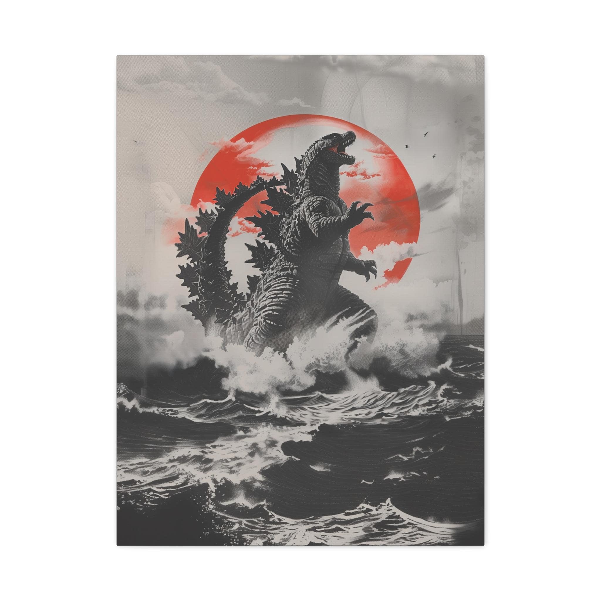 Canvas Print, Godzilla Matte Artwork, Stretched Wall Decor, 1 25