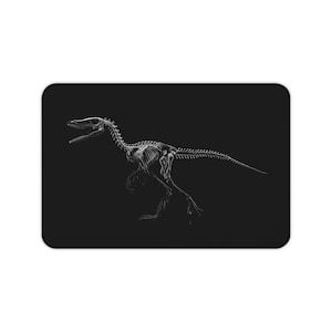 Rovfågelskelett fossil, dinosaurietryck skrivbordsmatta - Musmatta, skrivbordstillbehör, paleontologidekor, halkfri spelmatta